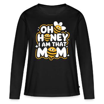 abeille abeille apicultrice abeille abeille - T-shirt manches longues Premium bio Femme - noir - Devant - Julia (174cm)
