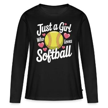 Softball Sports Joueur de softball - T-shirt manches longues Premium bio Femme - noir - Devant - Julia (174cm)