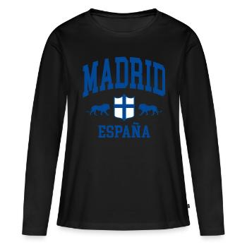 Madrid - T-shirt manches longues Premium bio Femme - noir - Devant - Julia (174cm)