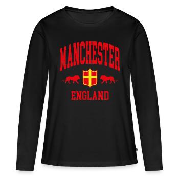 Manchester - T-shirt manches longues Premium bio Femme - noir - Devant - Julia (174cm)