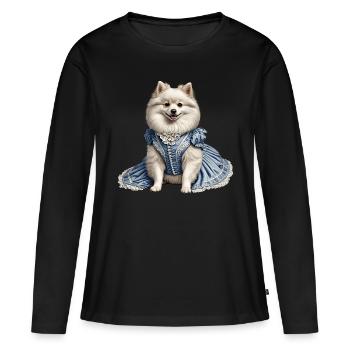 Chien noble - T-shirt manches longues Premium bio Femme - noir - Devant - Julia (174cm)