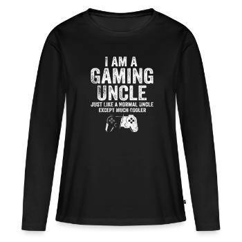 Je suis un oncle gamer Funny Video Gamer Gift Video - T-shirt manches longues Premium bio Femme - noir - Devant - Julia (174cm)