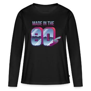 Made in the 80s eighties birthday - Women's Premium Organic Long Sleeve Shirt - black - Front - Julia (174cm)