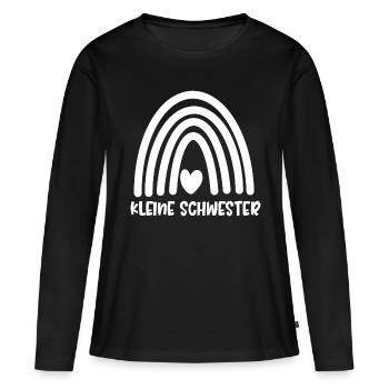 Kleine Schwester - Frauen Premium Bio Langarmshirt - Schwarz - Vorne - Julia (174cm)