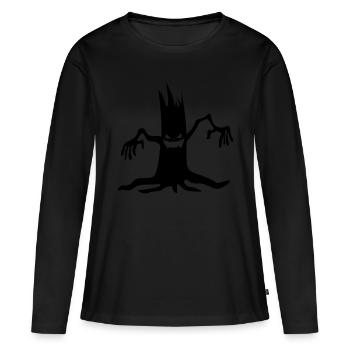 creepy tree trunk for Halloween - Women's Premium Organic Long Sleeve Shirt - black - Front - Julia (174cm)