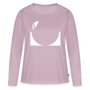 Skater Skate Skateboard Sk8 Halfpipe - T-shirt manches longues Premium bio Femme - rose poudré - Devant - Julia (174cm)