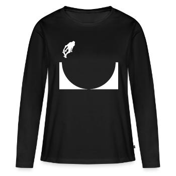Skater Skate Skateboard Sk8 Halfpipe - Frauen Premium Bio Langarmshirt - Schwarz - Vorne - Julia (174cm)