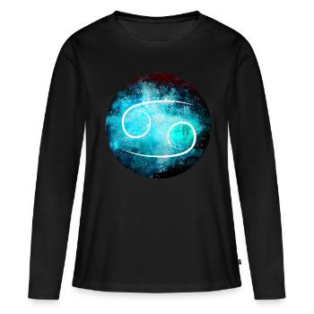 cancer du zodiaque - T-shirt manches longues Premium bio Femme - noir - Devant - Julia (174cm)