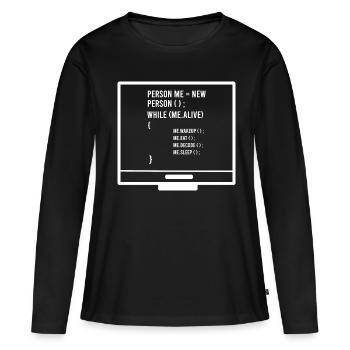 Programmation programmation Programmeurs d’ordinateur - T-shirt manches longues Premium bio Femme - noir - Devant - Julia (174cm)