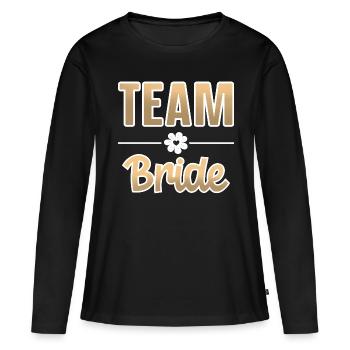 Équipe Mariée - T-shirt manches longues Premium bio Femme - noir - Devant - Julia (174cm)