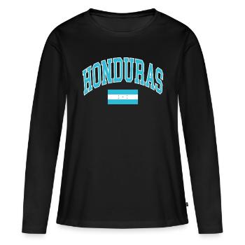 Honduras - Frauen Premium Bio Langarmshirt - Schwarz - Vorne - Julia (174cm)
