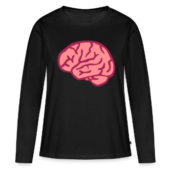 cerveau - T-shirt manches longues Premium bio Femme - noir - Devant - Julia (174cm)