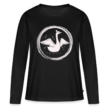 Cygne - Royal - Royal - Couronne - T-shirt manches longues Premium bio Femme - noir - Devant - Julia (174cm)