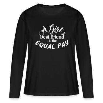 A girl's best friend is the equal pay - Women's Premium Organic Long Sleeve Shirt - black - Front - Julia (174cm)