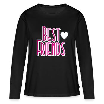 Meilleurs amis Amis Amitié - T-shirt manches longues Premium bio Femme - noir - Devant - Julia (174cm)