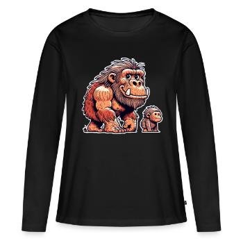 Neanderthal - Women's Premium Organic Long Sleeve Shirt - black - Front - Julia (174cm)