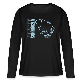 GIANT SCHNAUZER PROFIL - T-shirt manches longues Premium bio Femme - noir - Devant - Julia (174cm)
