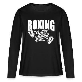 Boxen Boxkampf Boxer Geschenk - Frauen Premium Bio Langarmshirt - Schwarz - Vorne - Julia (174cm)