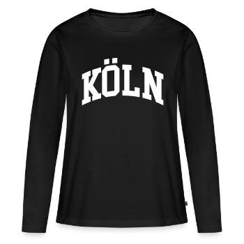 Cologne - T-shirt manches longues Premium bio Femme - noir - Devant - Julia (174cm)
