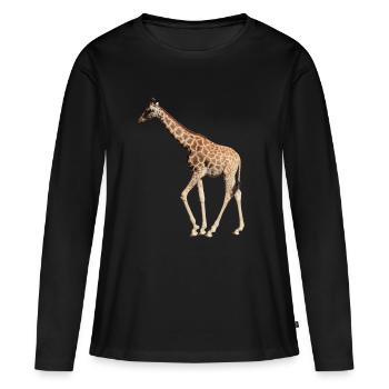Girafe vraie - T-shirt manches longues Premium bio Femme - noir - Devant - Julia (174cm)