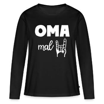 Oma mal Zwei Rock'n' Roll Großmutter - Frauen Premium Bio Langarmshirt - Schwarz - Vorne - Julia (174cm)