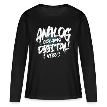 Synthétiseur - T-shirt manches longues Premium bio Femme - noir - Devant - Julia (174cm)