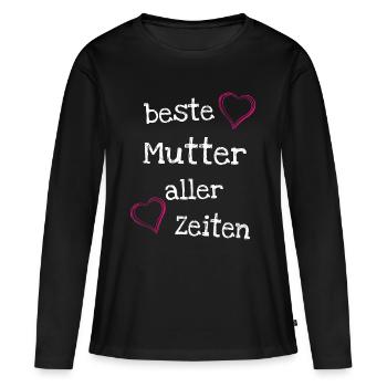 Beste Mutter aller Zeiten - Frauen Premium Bio Langarmshirt - Schwarz - Vorne - Julia (174cm)