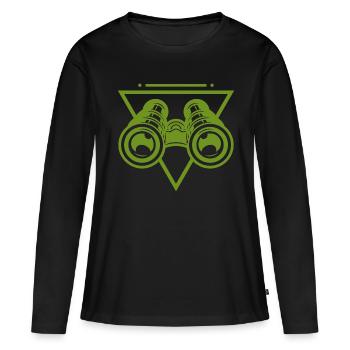 Télescope binoculaire - T-shirt manches longues Premium bio Femme - noir - Devant - Julia (174cm)