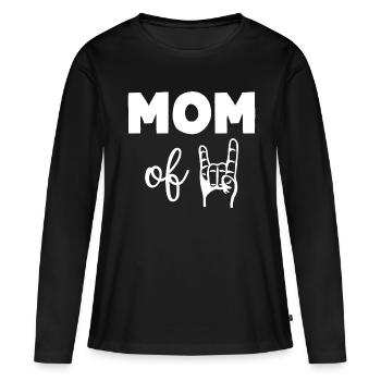 Mom of Two 2 Kids Mom - Women's Premium Organic Long Sleeve Shirt - black - Front - Julia (174cm)