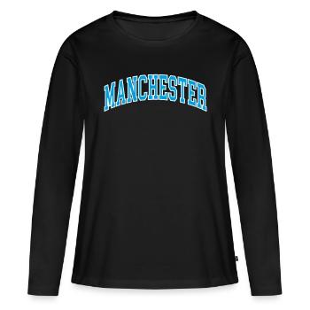 Manchester - T-shirt manches longues Premium bio Femme - noir - Devant - Julia (174cm)
