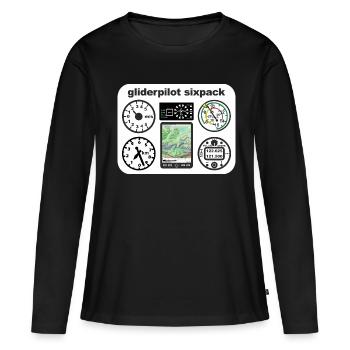 sixpack planeur planeur planeur - T-shirt manches longues Premium bio Femme - noir - Devant - Julia (174cm)
