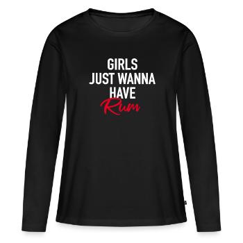 Les filles veulent juste avoir du rhum - T-shirt manches longues Premium bio Femme - noir - Devant - Julia (174cm)