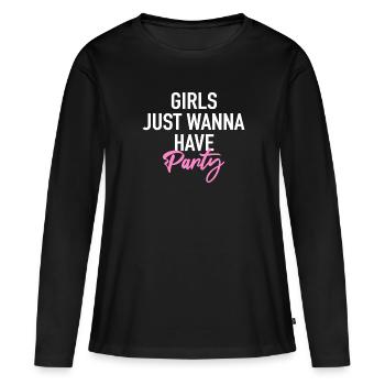 Les filles veulent juste faire la fête - T-shirt manches longues Premium bio Femme - noir - Devant - Julia (174cm)
