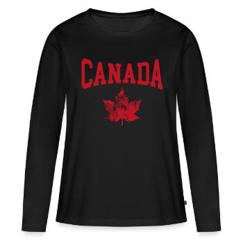 Canada - T-shirt manches longues Premium bio Femme - noir - Devant - Julia (174cm)