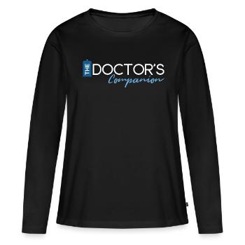 Docteur compagnon - T-shirt manches longues Premium bio Femme - noir - Devant - Julia (174cm)