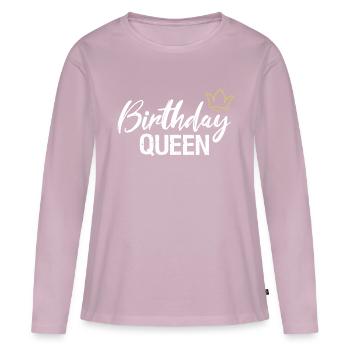 Anniversaire Reine Königin Geburtstag - T-shirt manches longues Premium bio Femme - rose poudré - Devant - Julia (174cm)