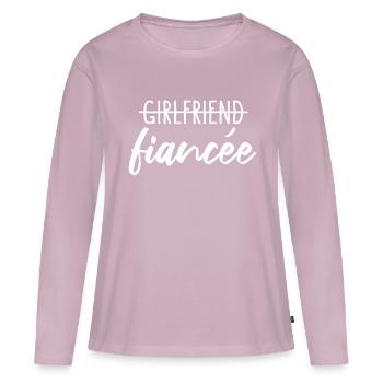 Fiancée fiancée fiançailles - T-shirt manches longues Premium bio Femme - rose poudré - Devant - Julia (174cm)