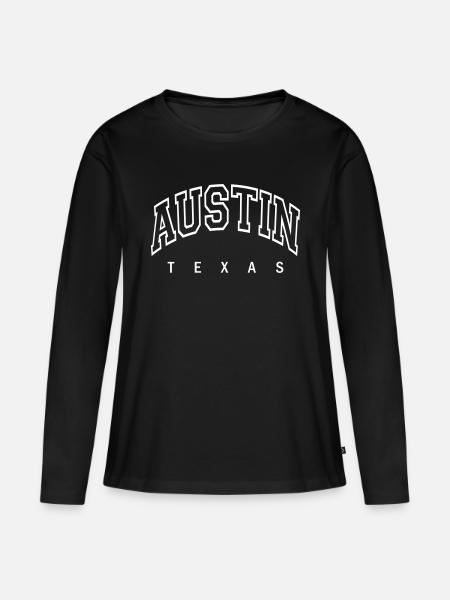 Austin - Frauen Premium Bio Langarmshirt - Schwarz