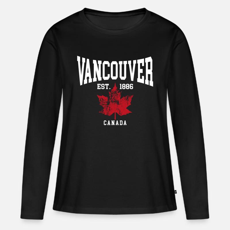 Vancouver - Frauen Premium Bio Langarmshirt - Schwarz