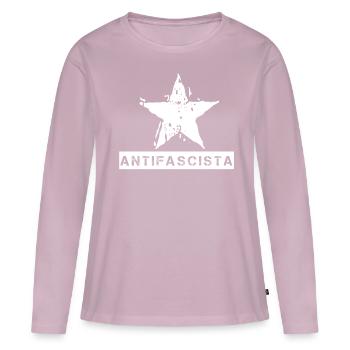 ANTIFASCISTA STERN ANTIFA ANTIFASCHISTISCH - Frauen Premium Bio Langarmshirt - Altrosa - Vorne - Julia (174cm)