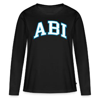 ABI - T-shirt manches longues Premium bio Femme - noir - Devant - Julia (174cm)