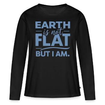 Satire Terre plate Blagues ironiques - T-shirt manches longues Premium bio Femme - noir - Devant - Julia (174cm)
