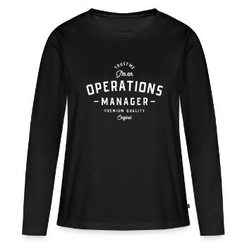 Operations Manager - Frauen Premium Bio Langarmshirt - Schwarz - Vorne - Julia (174cm)