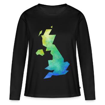 Map UK - T-shirt manches longues Premium bio Femme - noir - Devant - Julia (174cm)