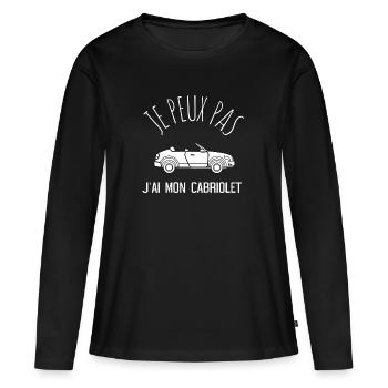 JE PEUX PAS JAI MON CABRIOLET idée cadeau tshirt - T-shirt manches longues Premium bio Femme - noir - Devant - Julia (174cm)