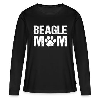 Beagle Maman Beagle Chiens - T-shirt manches longues Premium bio Femme - noir - Devant - Julia (174cm)