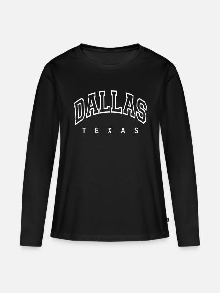 Dallas - Frauen Premium Bio Langarmshirt - Schwarz