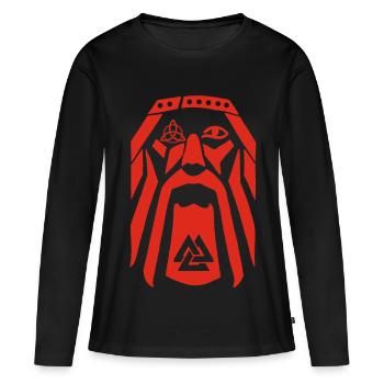 Wikingerkrieger (rot) - Frauen Premium Bio Langarmshirt - Schwarz - Vorne - Julia (174cm)