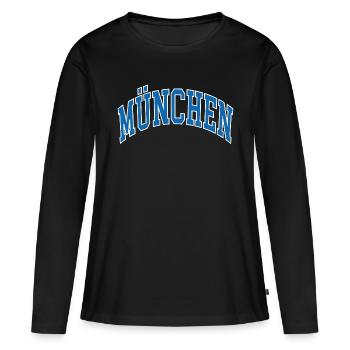 Munich - T-shirt manches longues Premium bio Femme - noir - Devant - Julia (174cm)