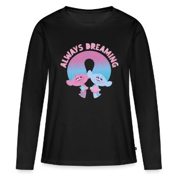 Trolls Always Dreaming Avec Deux Trolls - T-shirt manches longues Premium bio Femme - noir - Devant - Julia (174cm)
